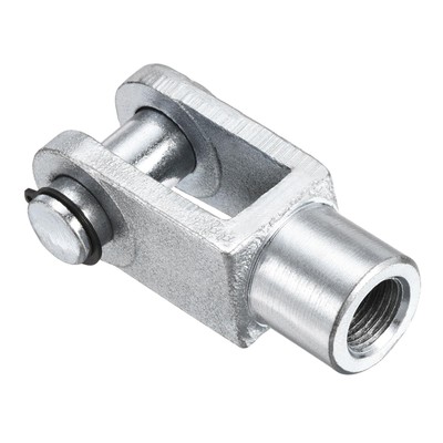 Air Cylinder Rod Clevis End M16x1.5 Female Thread Y Connector, Silver