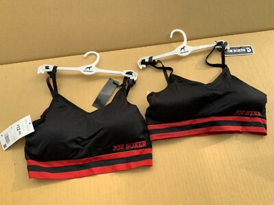 2 x Joe Boxer Crop Top Schwarz 16-18 / L Neu 