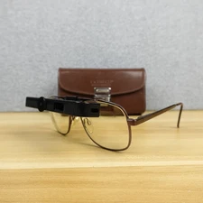 Ocutech VES 4x-K Manual Focus Bioptic Telescope Low Vision Glasses Brown w/Case