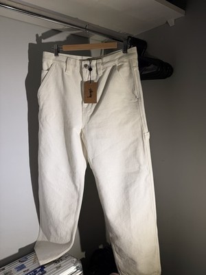 Stüssy Quality Workgear White Cotton Canvas Workwear Pants 30W NWT
