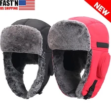 Winter Hat Fur Aviator Hunting Russian Ushanka Warm w/Ear Flaps for Men Women