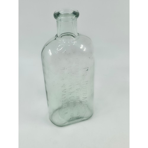 Antique Dr Hubbard's Vegetable Disinfectant Bottle Boston Mass Clear Glass 6.25"