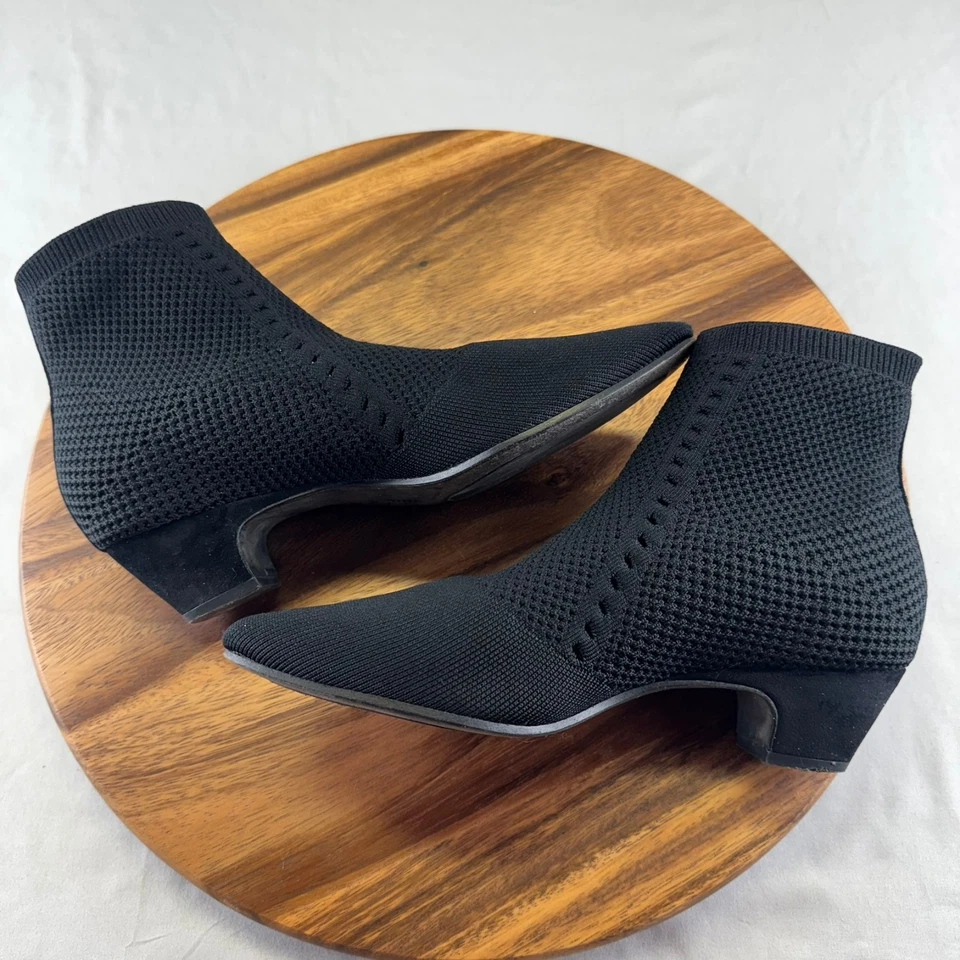 Botín calcetín tejido elástico reciclado púrpura Eileen Fisher negro de lujo para mujer 7,5  Foto 2 de 4