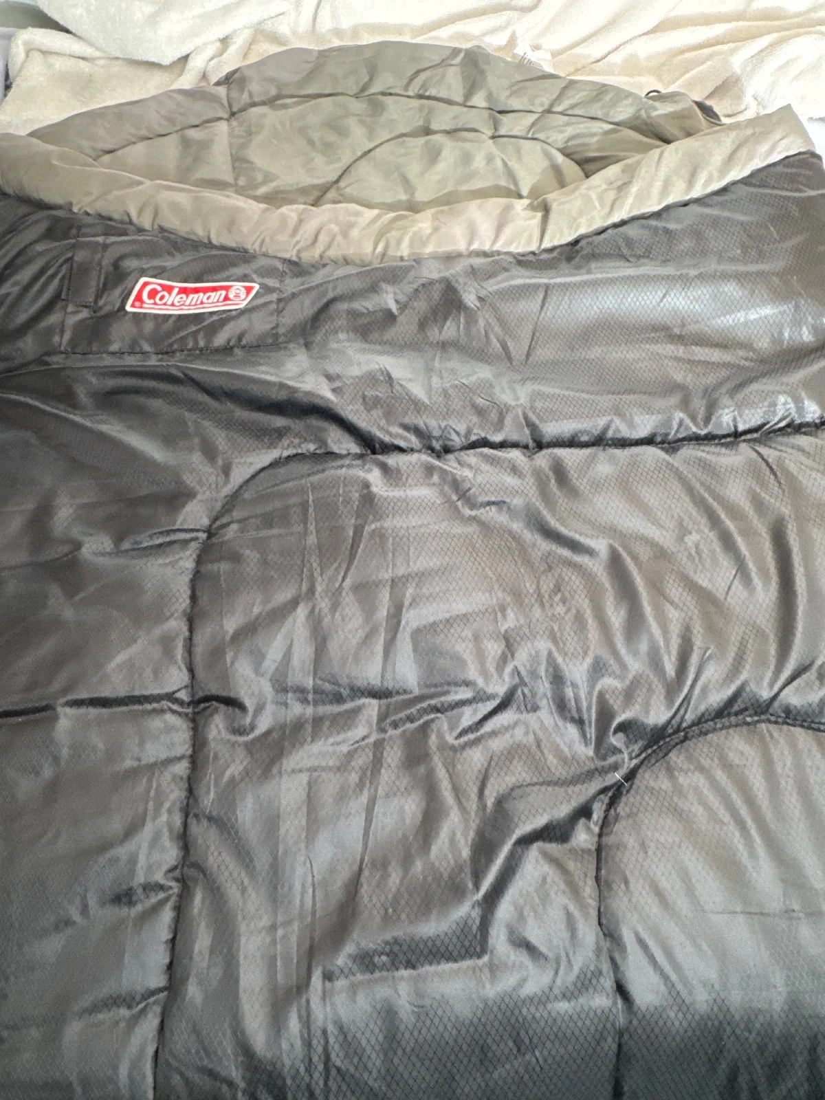 Coleman Sleeping Bag 33x81” Gray Black Polyester Fiber Fill Lightweight Camping