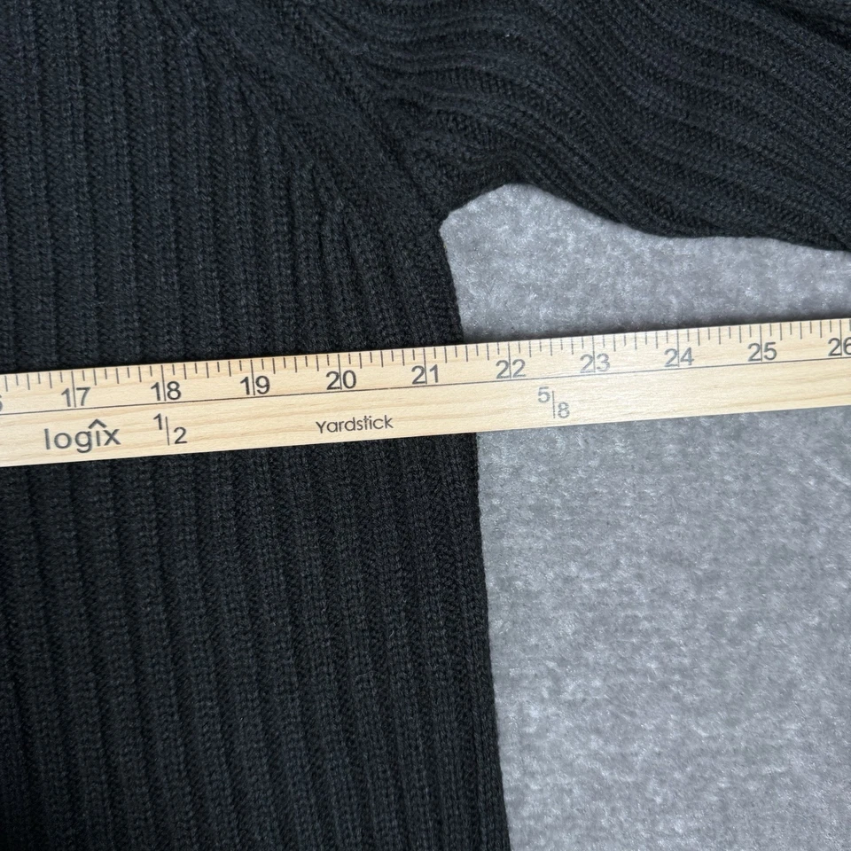 Suéter Point Zero Para Hombre Medio Negro Tejido con Cable Manga Larga Cuello Redondo Foto 4 de 4