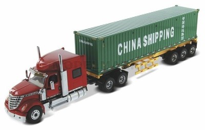 DIECAST MASTERS 71045 International LoneStar Day Cab Grau, Skelettanhänger, 40'