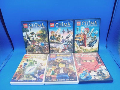 LEGO Legends of Chima Lot X 3 DVDS, Lego Ninja Lot 2, and Clutch Powers Lego.