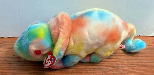 TY Beanie Buddy Iggy Rainbow Chameleon Plush Doll Stuffed Animal Vintage NWT
