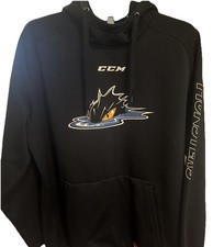 CCM Cleveland Monsters Hockey Hoodie Black Graphic Logo Pullover XXL