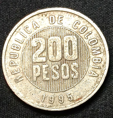 Colombia 200 Pesos 1995 Republica De Colombia Coin republic of Colombia  South A