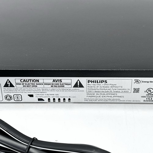Philips Blu-ray DVD Player BDP1502/F7 B w/Remote 2 Movies HDMI Cable TESTED VGC - Picture 11 of 16