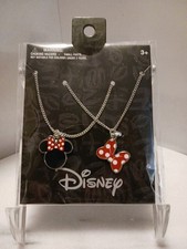 Disney Minnie Mouse Head Bow Ears Necklaces Red Black White Polka Dots