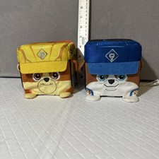 Paw Patrol Set of 2 Stuffed Plush Block Cubes Rubble  Mix  Nickelodeon