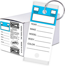 250 per Box, Self-Protecting Paper Key Tags with Chrome-Plated Split Rings Perfe