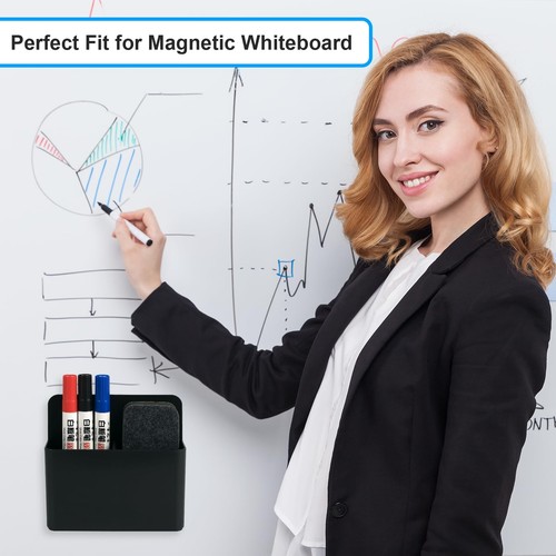 3 Pack Magnetic Pen Holder, Wall Mount Magnetic Dry Erase Marker Holder with ... - Picture 6 of 7