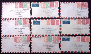 SAUDI ARABIA: Selection of Used Examples on Airmail Covers to USA Faint Cancels