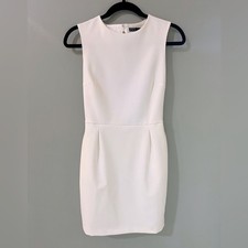 Zara Dress Womans Sz XS Basic Open Back Sleeveless Off-White Workwear