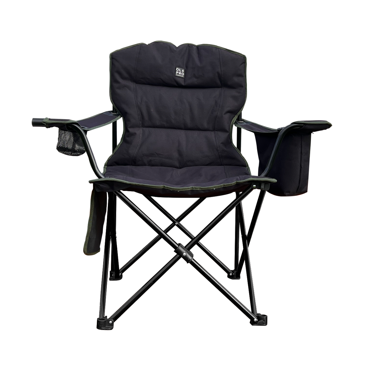 Olpro Black & Green Henwick Padded Folding Camp Camping Chair - Image 7