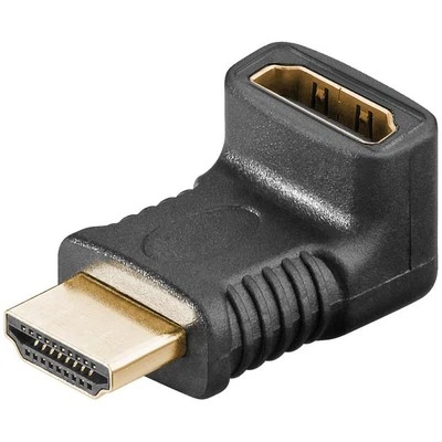 [65744] Goobay Adaptateur HDMI™ Coudé 90° Vertical, 8K @ 60 Hz, Plaqué Or