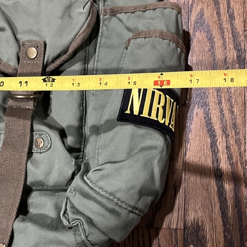 American Eagle  Bag Multi Pocket Green Shoulder Strap Ramones PATCH - Picture 6 of 9