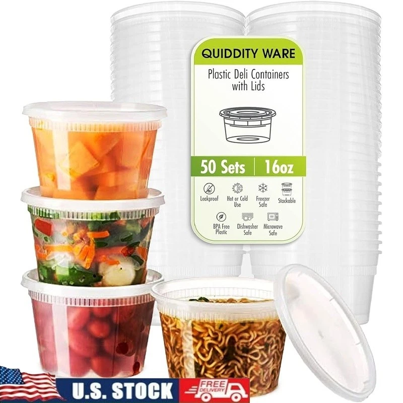 Clear Food Storage Containers BPA Free Meal Prep Deli Pack 50 Leak Proof New