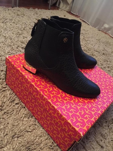 Women Tory Burch Boots Black Leather 36