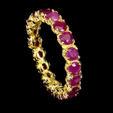 925 Sterling Silver Ring Round Ruby 3.5mm Natural Gemstone Jewelry Size 6.5