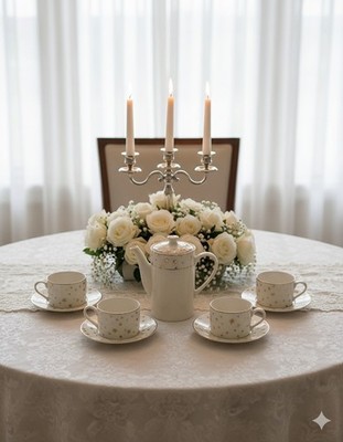 GALAXY  FINE  PORCELAIN'' CELESTIAL TEA PARTY '' 14 K GOLD BY SAKURA