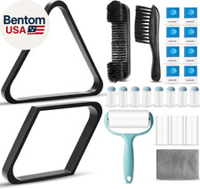 22 Pcs Pool Table Brush Set Wooden Billiard Rack 8 or 9 Ball Triangle Diamond fo