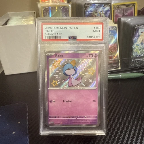 PSA 9 RALTS 153/091 - SCARLET & VIOLET PALDEAN FATES SHINY RARE - MINT