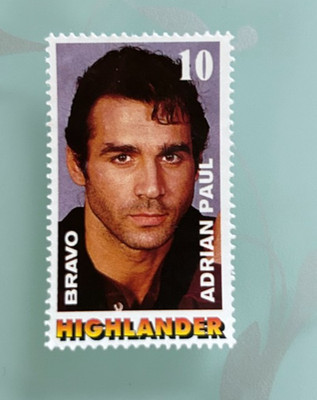 Motivmarke Highlander Adrian Paul BRAVO Briefmarke 10 90er Serie x