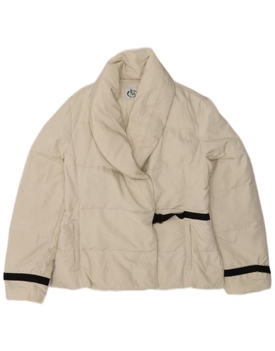 MARELLA Womens Oversized Padded Jacket UK 10 Small Off White Polyamide SU27