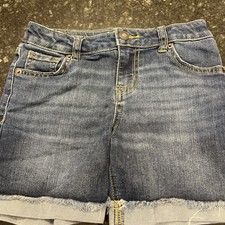 Girls Blue Jean Shorts Cat Jack Size M 8 Super Stretch Waistband