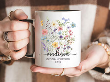 Funny Retirement Mug A Wise Woman Said I'm Outta Here Personalized Gift For Her