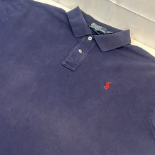 Polo Ralph Lauren Men's XL Polo Shirt Red Pony Pique Dark Blue