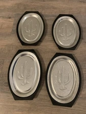 Vintage Set Of 4 Nordic Ware Serv-a-Sizzler Steak Fajita Cactus Serving Plates
