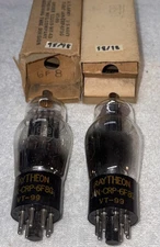 Matched Pair Raytheon JAN-CRP 6F8G VT-99 Vacuum Tube NOS NIB 1944 TV7 Tested NOS