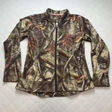 Huntworth Jacket Womens Large Camo OakTree Evo Fleece Lined Full Zip Hunting