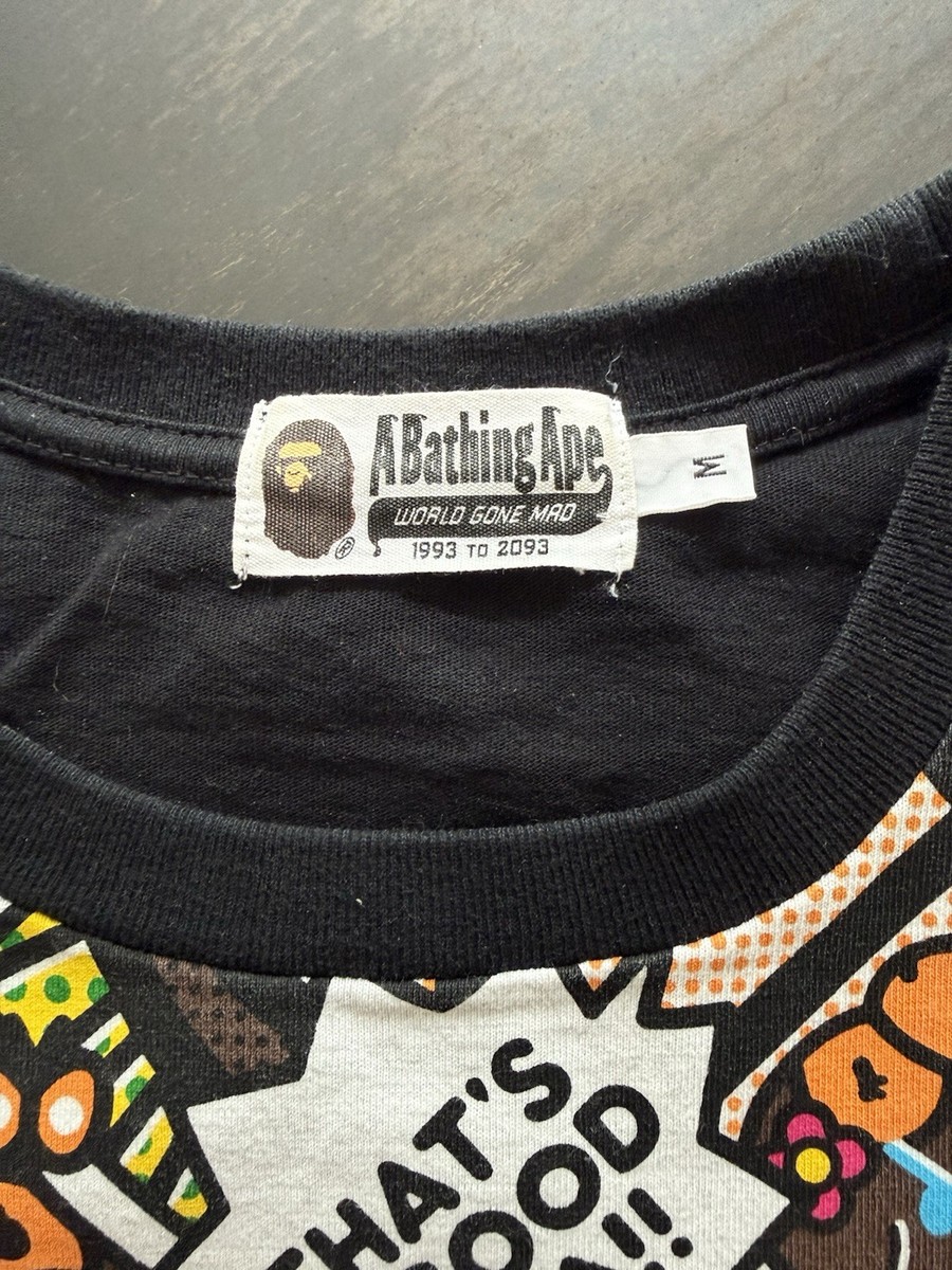 A Bathing Ape BAPE Sta Men's Black/Multicolor Size M Pocket Baby Milo T-Shirt View 3
