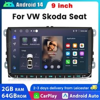 9Car Stereo Android 14 Apple CarPlay For VW GOLF MK5 MK6 Head Unit GPS Radio BT