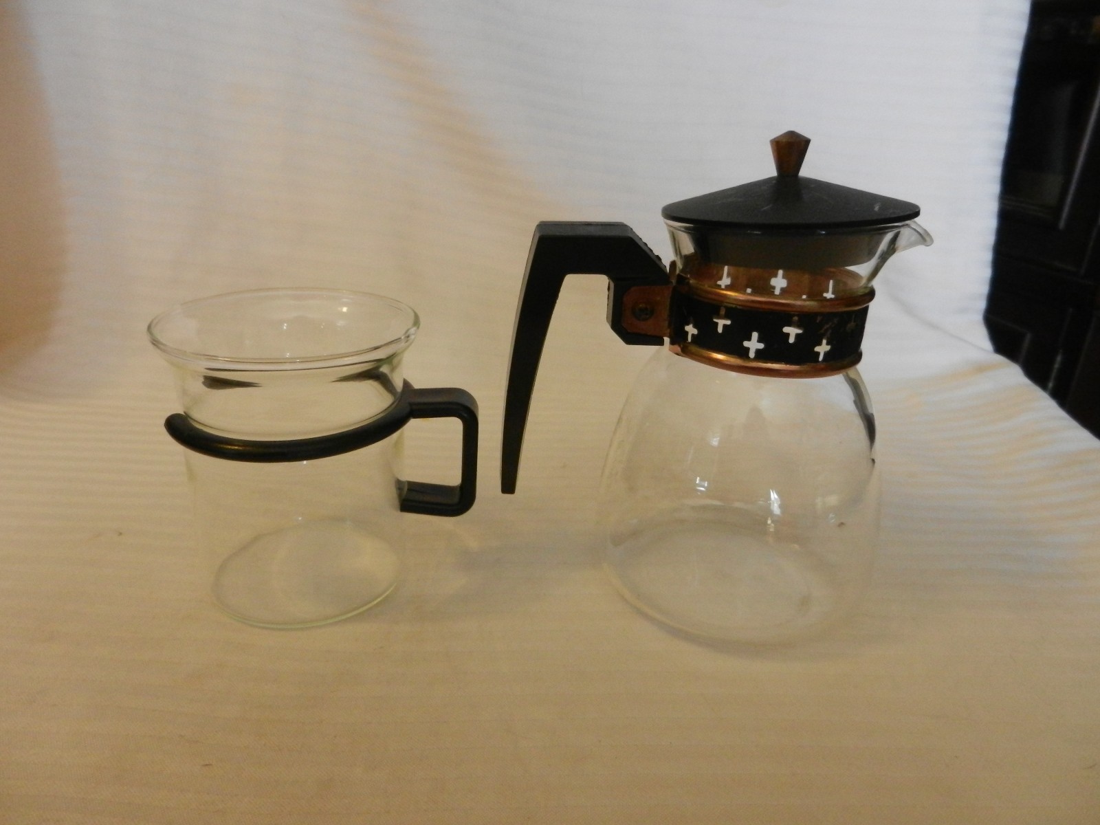 Pyrex Glass Coffee Cup and Glass One Cup Coffee Pot by Silex #LCR-2