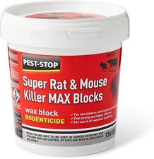 Pest-stop Pswb03 Super Rat And Mouse Killer Wax Blocks, 15 X 10g