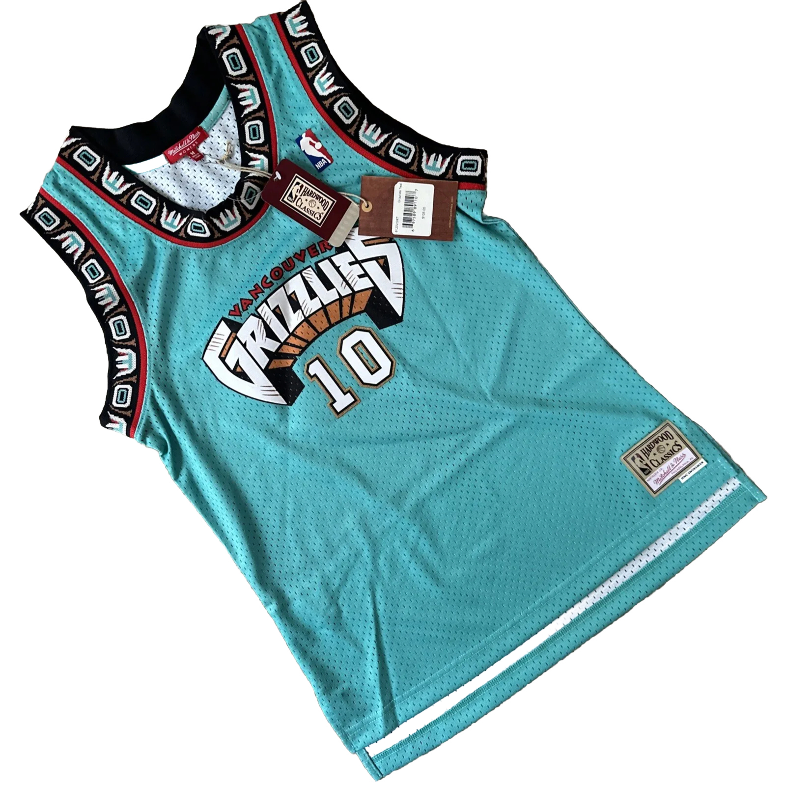 Mike Bibby #10 Vancouver Grizzlies Hardwood Classics Teal Mitchell Ness Womens M