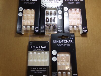 Sensationail Salon Nails Manicure Easy Glue On  Nails ~ Pick Your Style~NEW