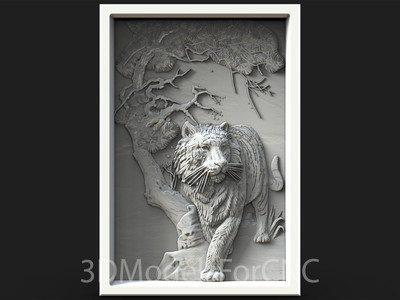 3D Model STL File for CNC Router Laser & 3D Printer Tiger 7