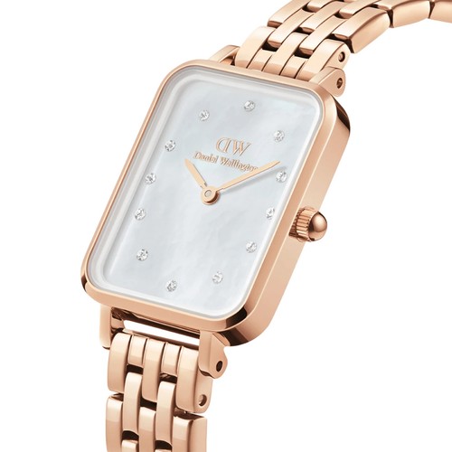 Daniel Wellington Quadro Lumine 5 Link Melrose Watch, Real Mother of Pearl Dial - Picture 2 of 22