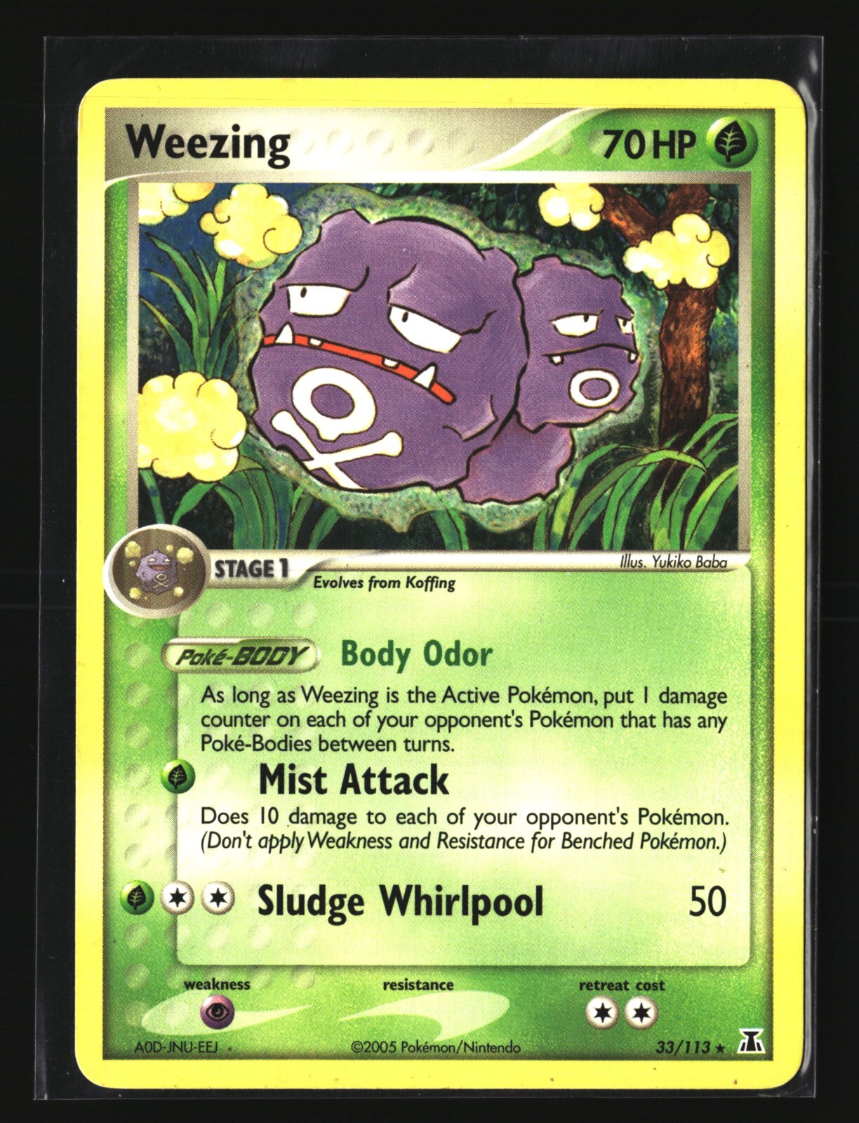 Pokemon WEEZING 33/113 Rare (2005 Delta Species) LP/NM