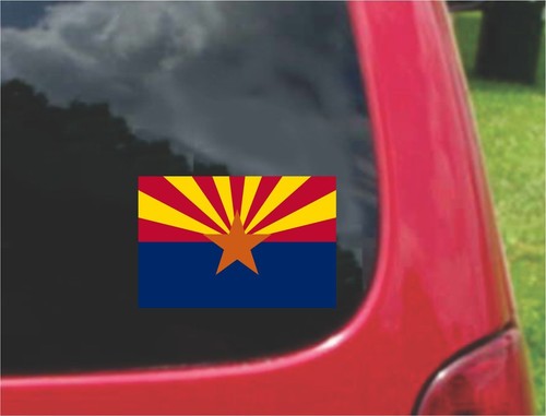 2 (PCS) Arizona State Flag Vinyl Decals Stickers Full Color/Weather Proof - Foto 2 di 2