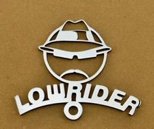 LOWRIDER CHROME CUSTOM MADE SMALL PLAQUE FITS LOWRIDER WHEEL 3/8 AXLE.