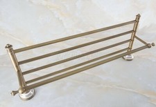 Antique Brass Bathroom Accessories Double Towel Rail Rack Bar Wall Mount Gba571
